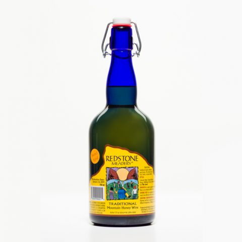 Bottle of Traditional mead with Barrel-Aged sticker