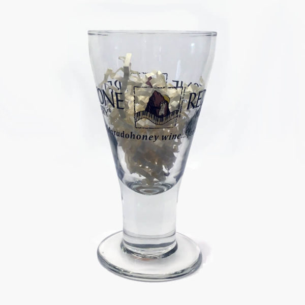 Glass 10-ounce goblet with Redstone Meadery logo